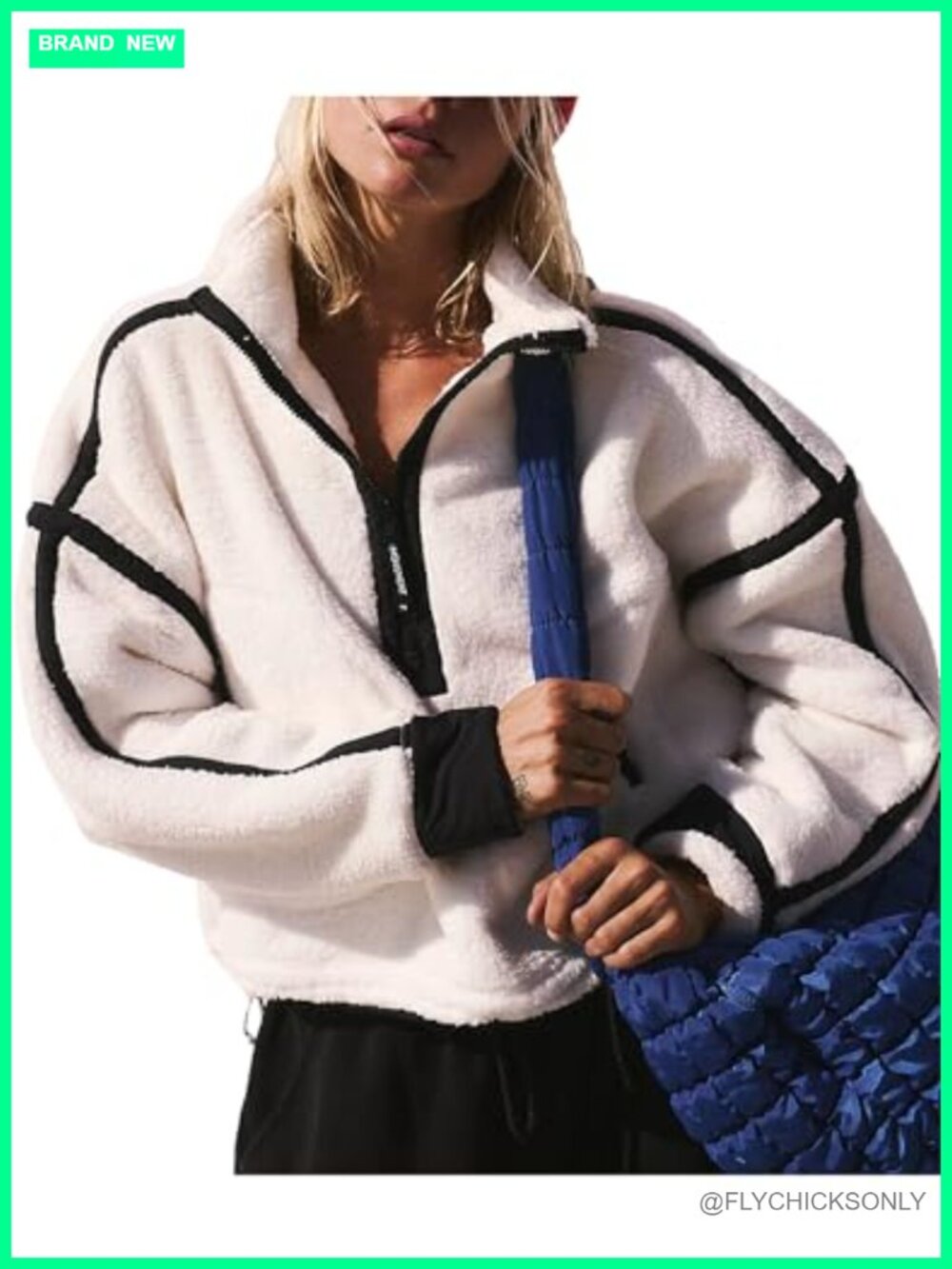Oversized Fleece Sweatshirt Half Zip Sherpa Pullover with Pockets